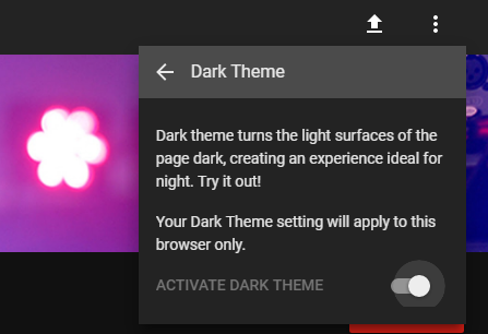 Activate YouTube’s Dark Theme
