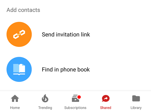 YouTube contacts