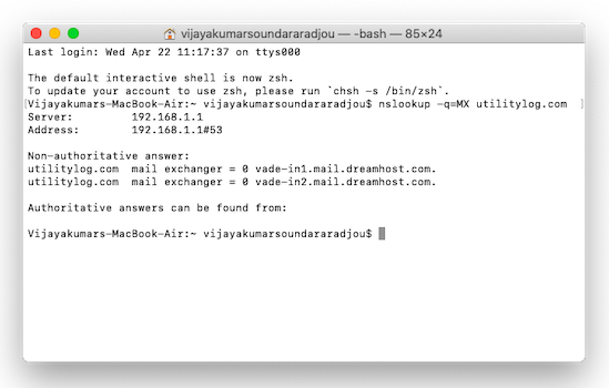 Find SMTP server name in Mac