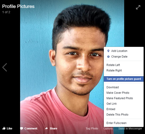 Turn on Facebook’s profile picture guard on the desktop version.